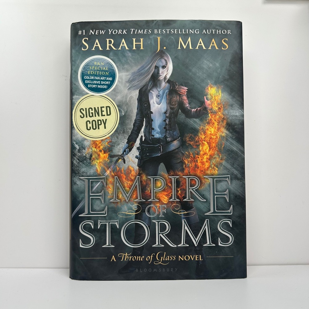 Signed Empire of Storms 1/1 B&N Special Edition Hardcover by Sarah J. Maas